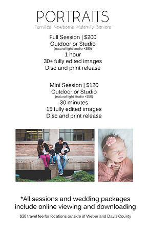 new pricing web portraits